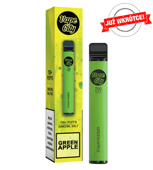 Vape City 700+ - Green Apple (Zielone Jabłko) / JUŻ WKRÓTCE!